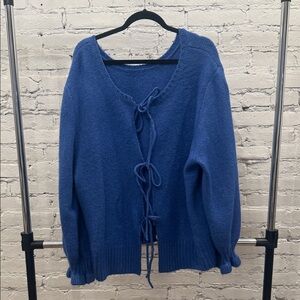 Pink Lily Cozy Blue Knit Cardigan